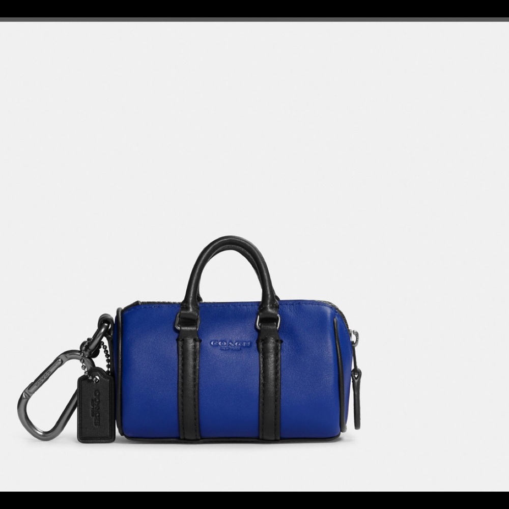 NWT COACH Leather Zip Micro Venturer Key Fob Mini Sport Bag Duffel Bag MSPR$150